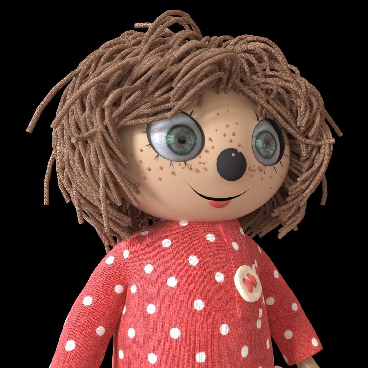 Brownie Kuzya - rigged with animation 3D model_3