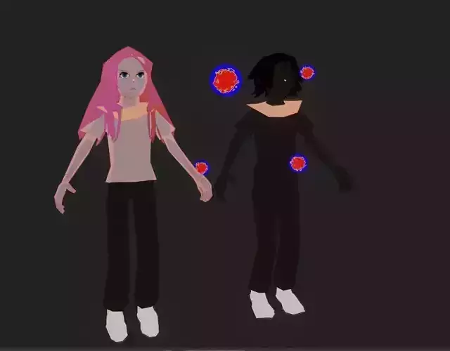 anime models for your RPG game Free low-poly 3D model