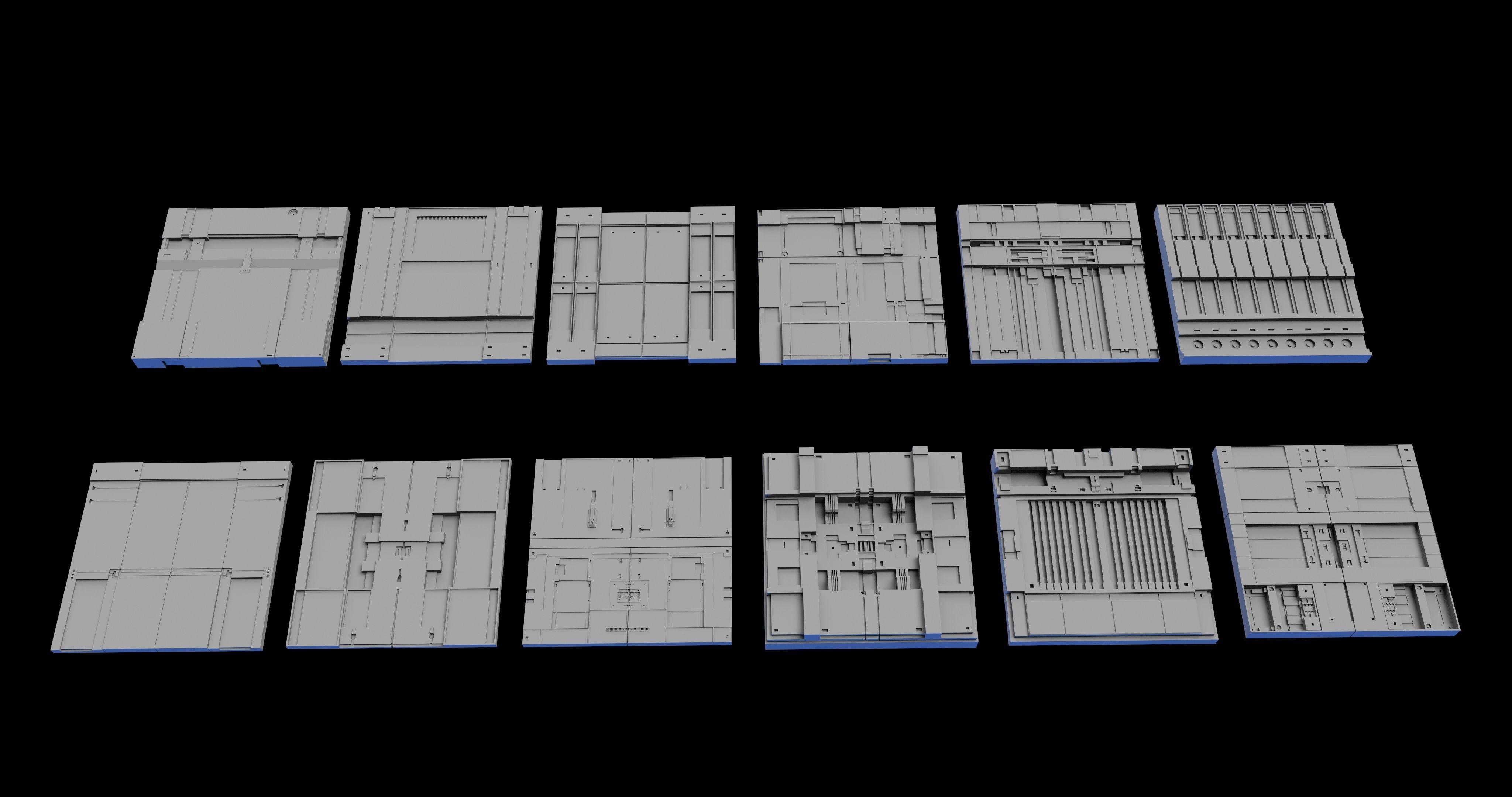 Sci-Fi Panel Kitbash Low-poly 3D model_2