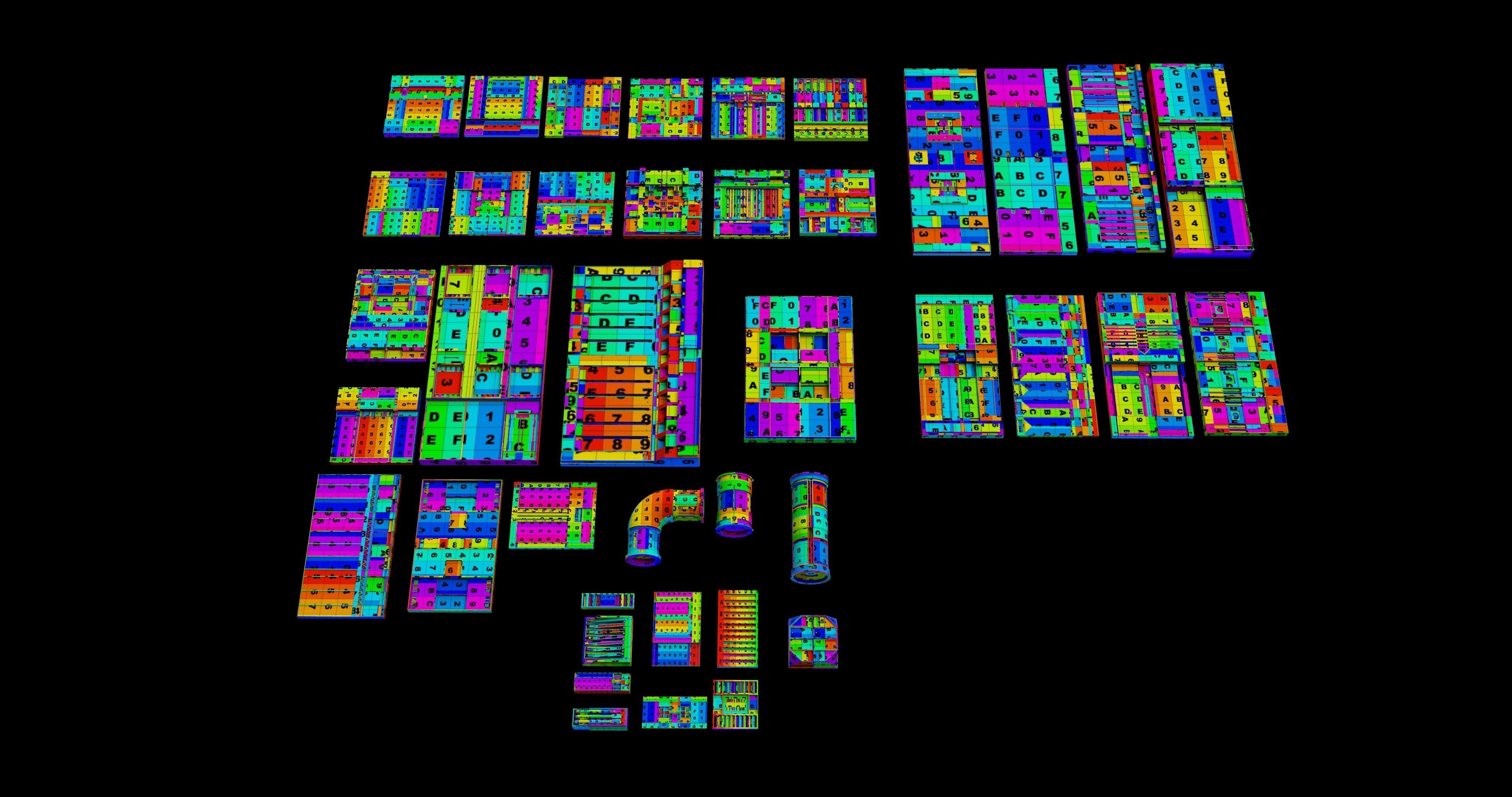 Sci-Fi Panel Kitbash Low-poly 3D model_4