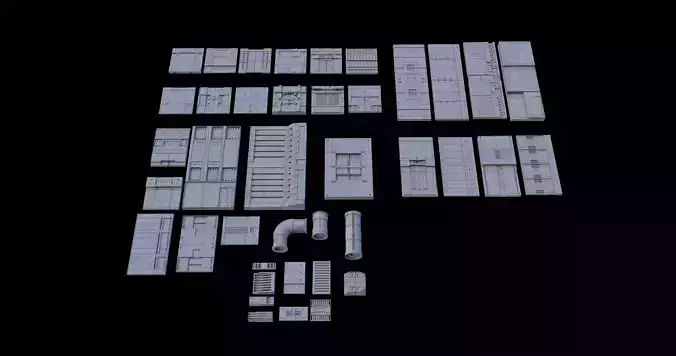 Sci-Fi Panel Kitbash Low-poly 3D model Sci-Fi Panel Kitbash Low-poly 3D model