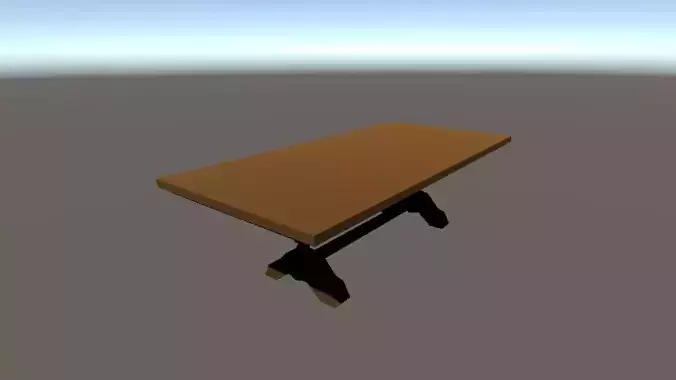 Low Poly Table wooden in sky