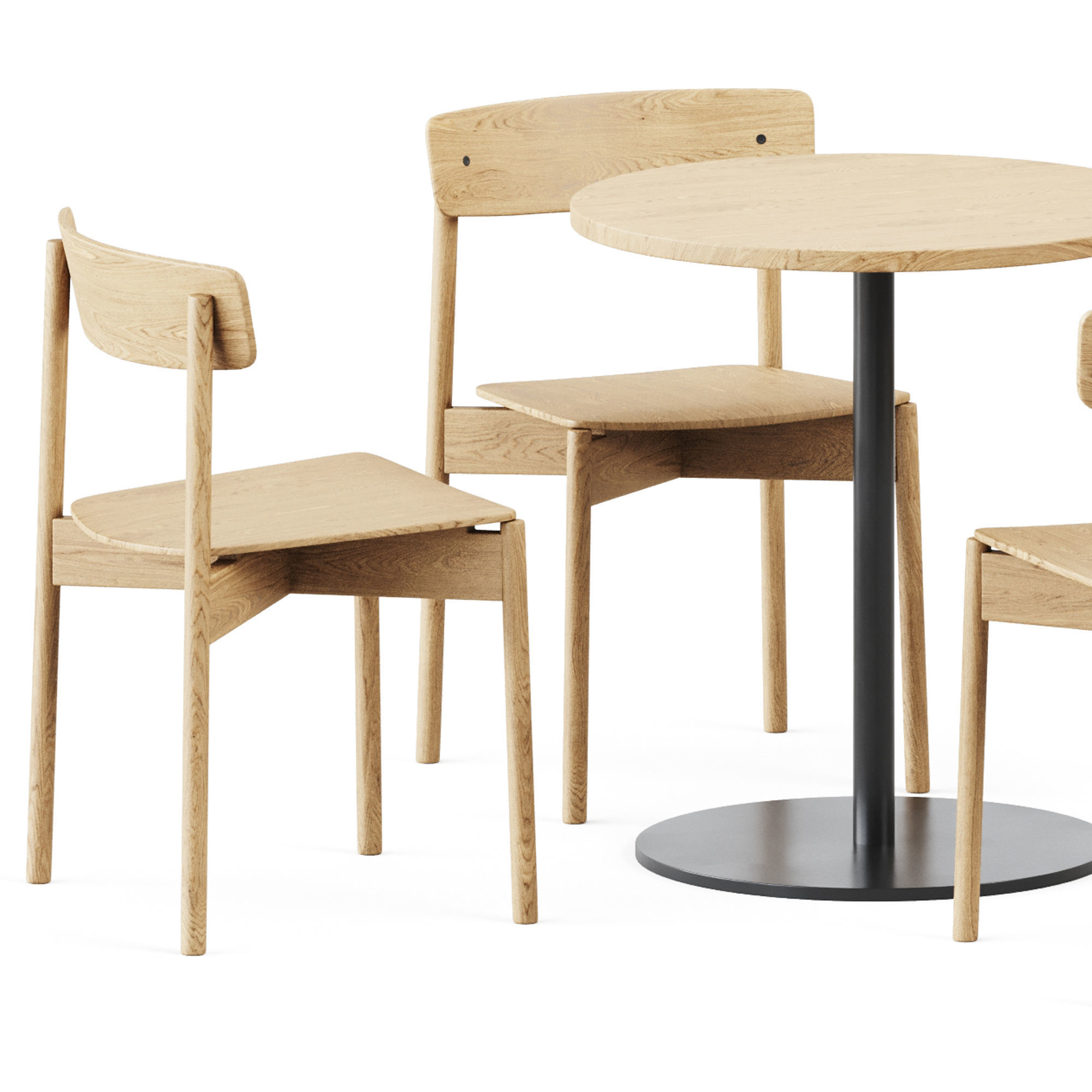 Table S 1123 D70 by Thonet and Cross Chair by TAKT 3D model_1