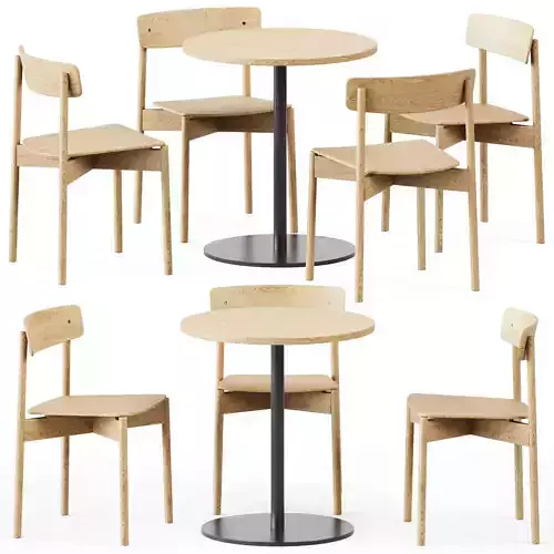 Table S 1123 D70 by Thonet and Cross Chair by TAKT