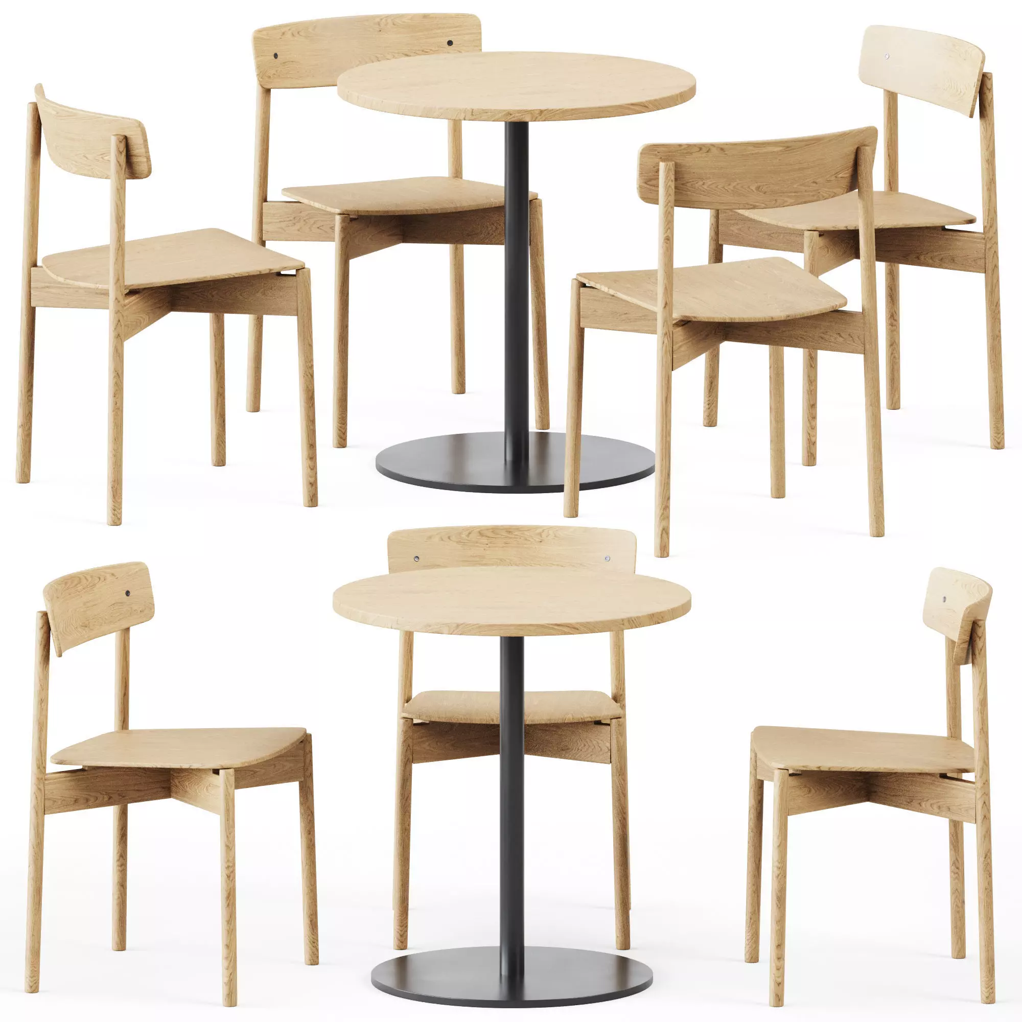 Table S 1123 D70 by Thonet and Cross Chair by TAKT 3D model_0