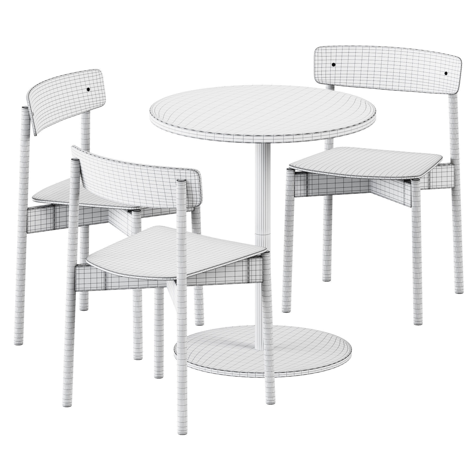 Table S 1123 D70 by Thonet and Cross Chair by TAKT 3D model_5