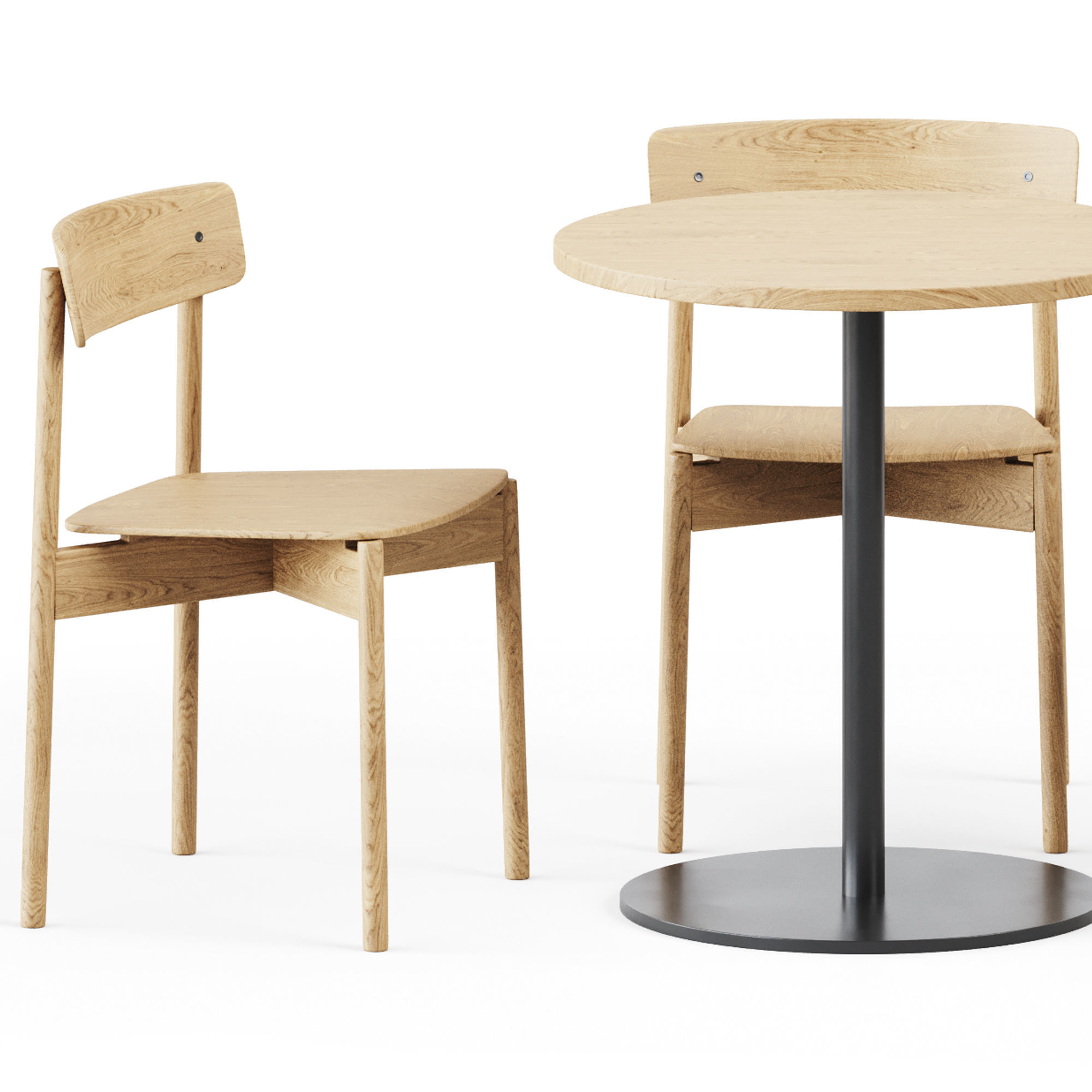 Table S 1123 D70 by Thonet and Cross Chair by TAKT 3D model_2