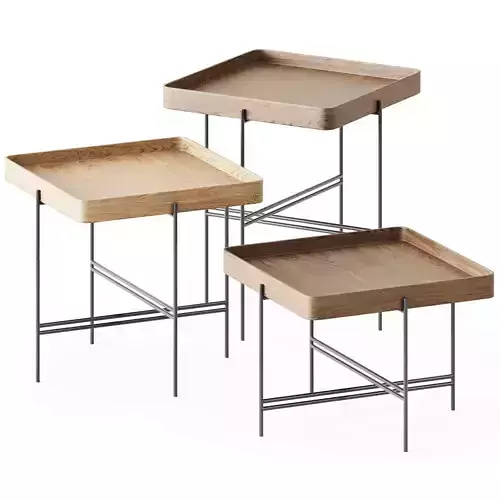 Wooden Square Coffee Tables Tray by Potocco