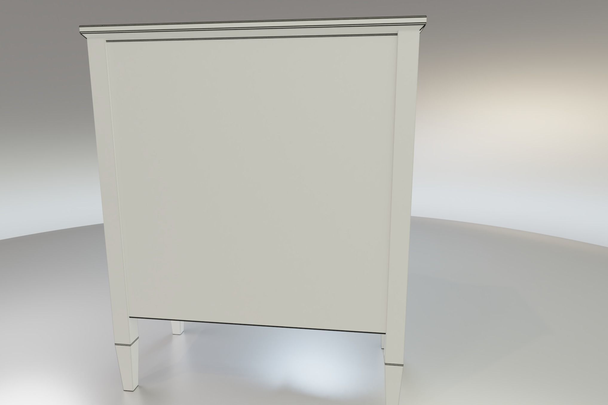 Worn farmhouse Cabinet Dresser Low-poly 3D model_11
