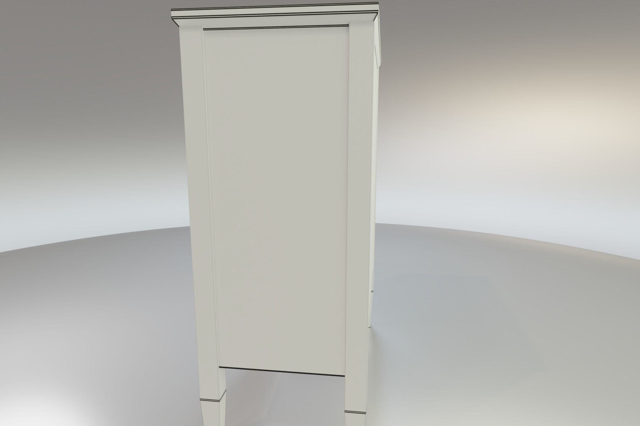 Worn farmhouse Cabinet Dresser Low-poly 3D model_13