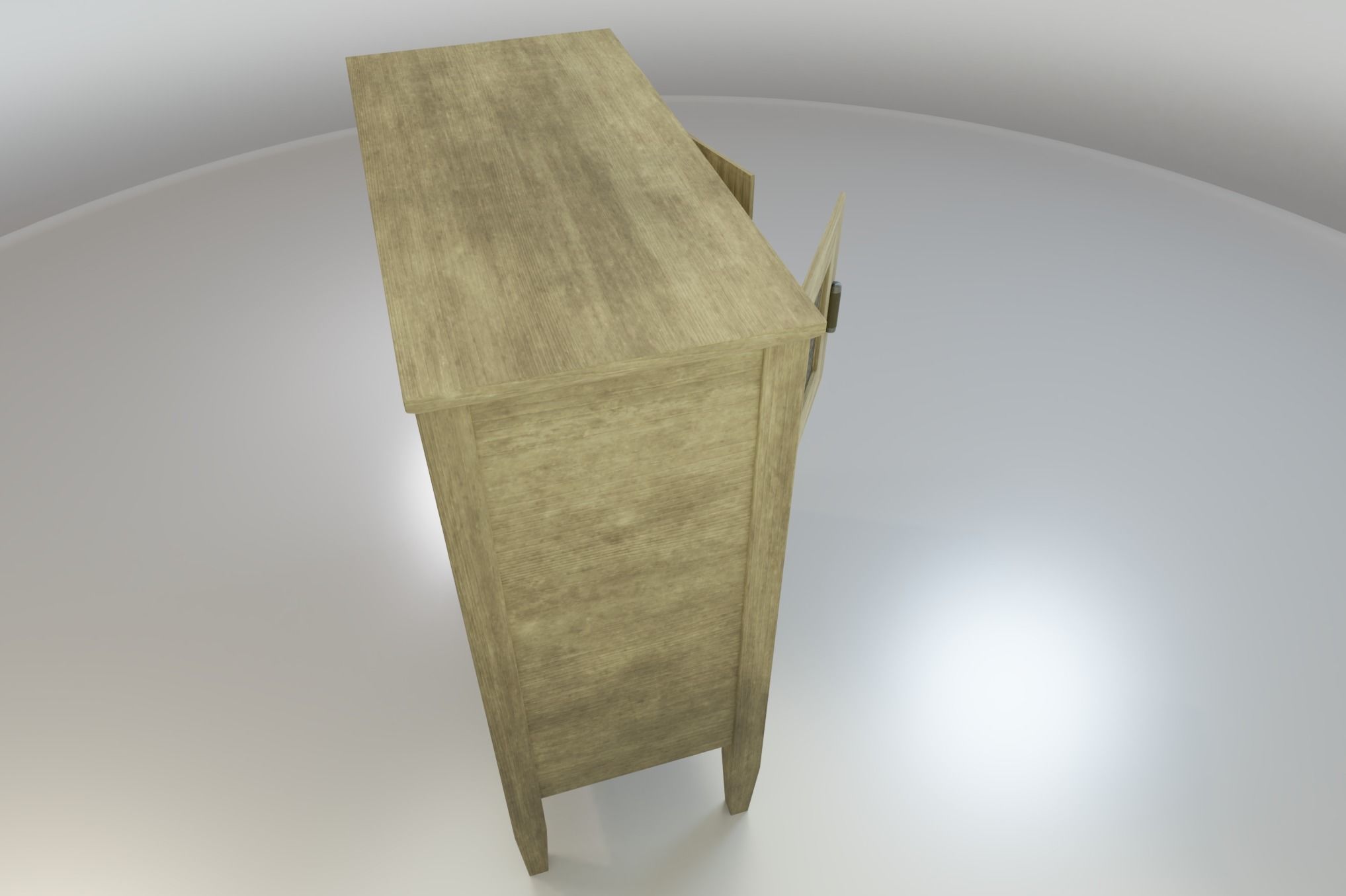 Worn farmhouse Cabinet Dresser Low-poly 3D model_5