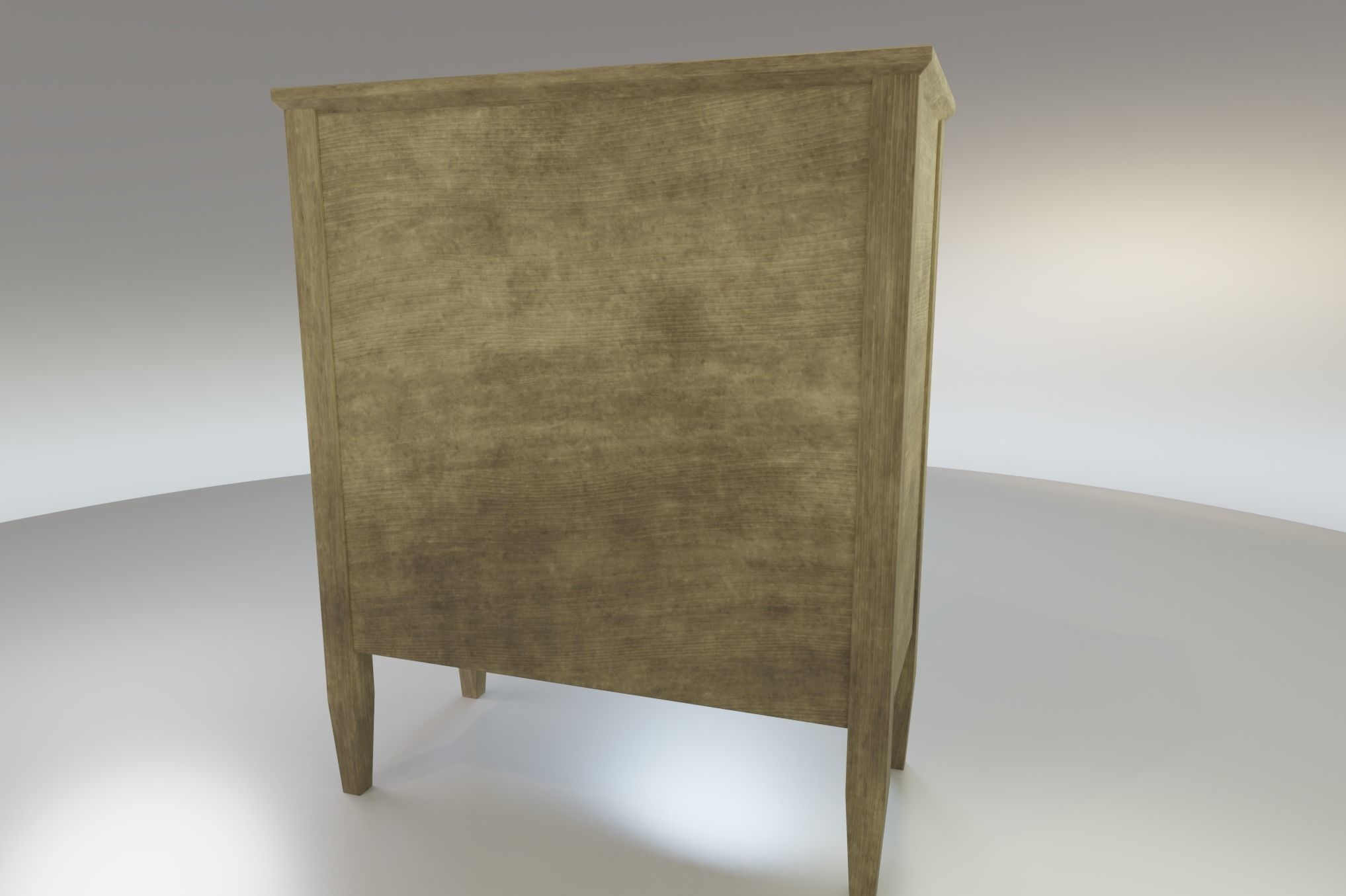 Worn farmhouse Cabinet Dresser Low-poly 3D model_4