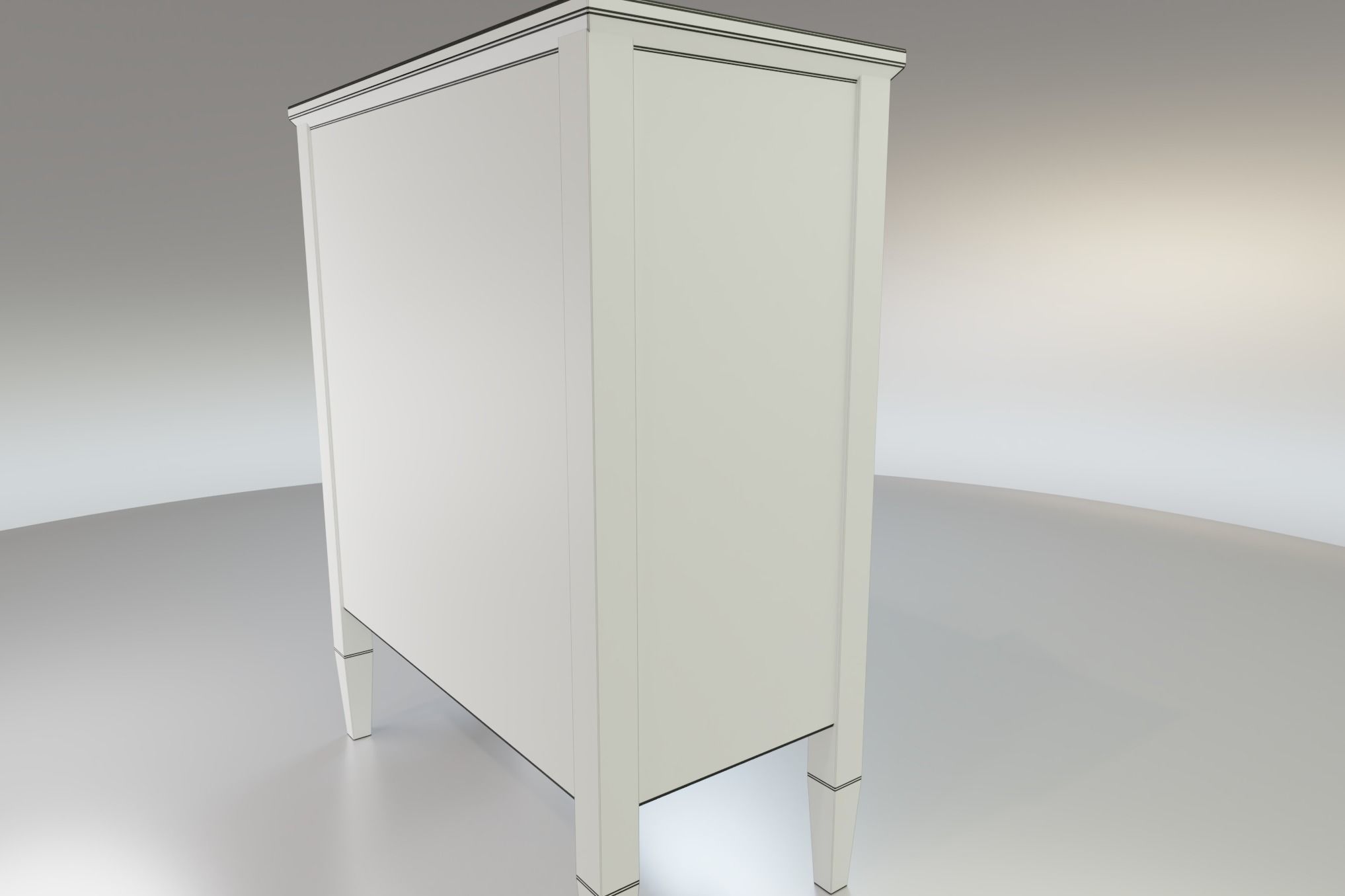 Worn farmhouse Cabinet Dresser Low-poly 3D model_10