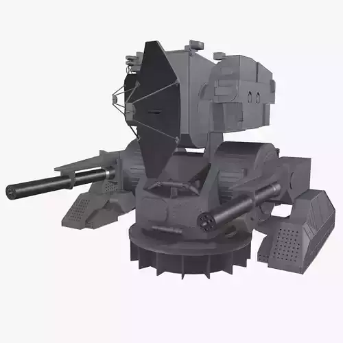 Ship Weapon System Kortik aka Kashtan Low-poly 3D model