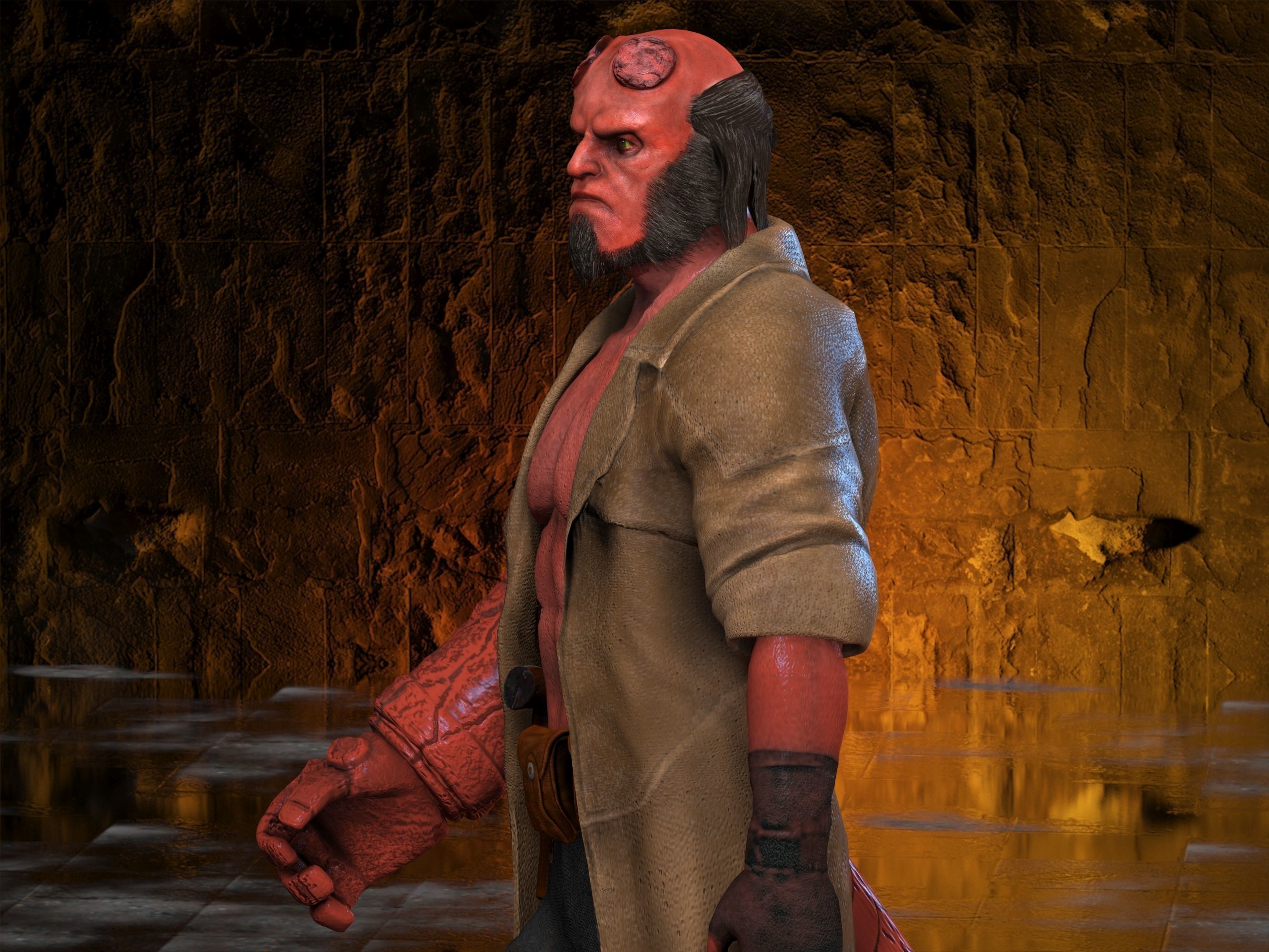 Hellboy Low-poly 3D model_23