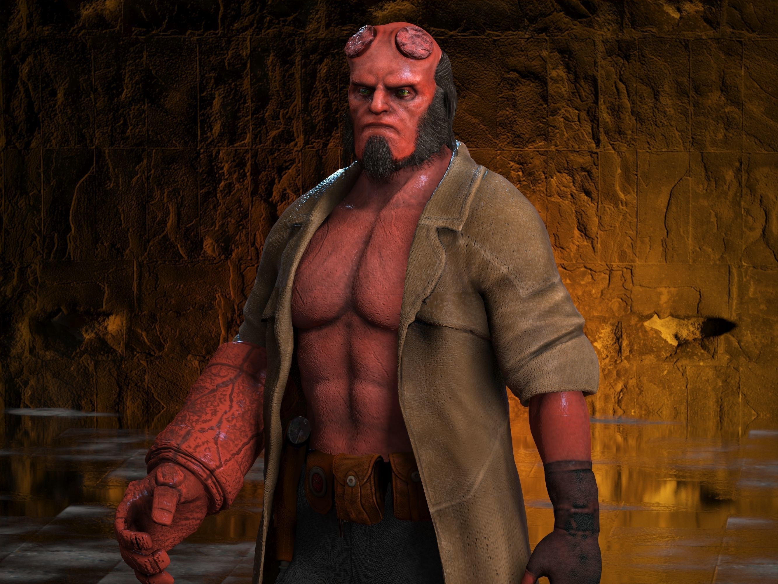 Hellboy Low-poly 3D model_22