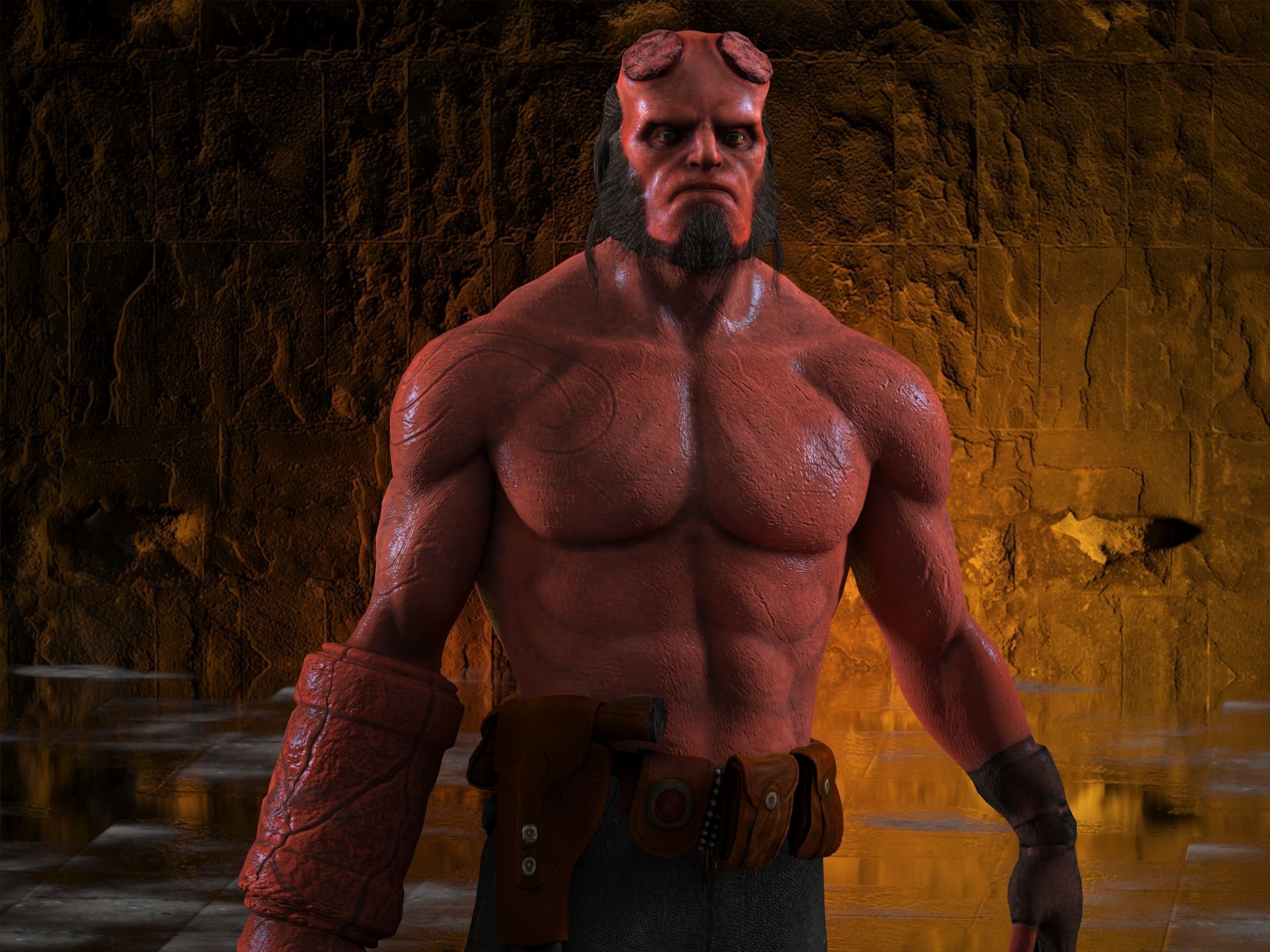 Hellboy Low-poly 3D model_31