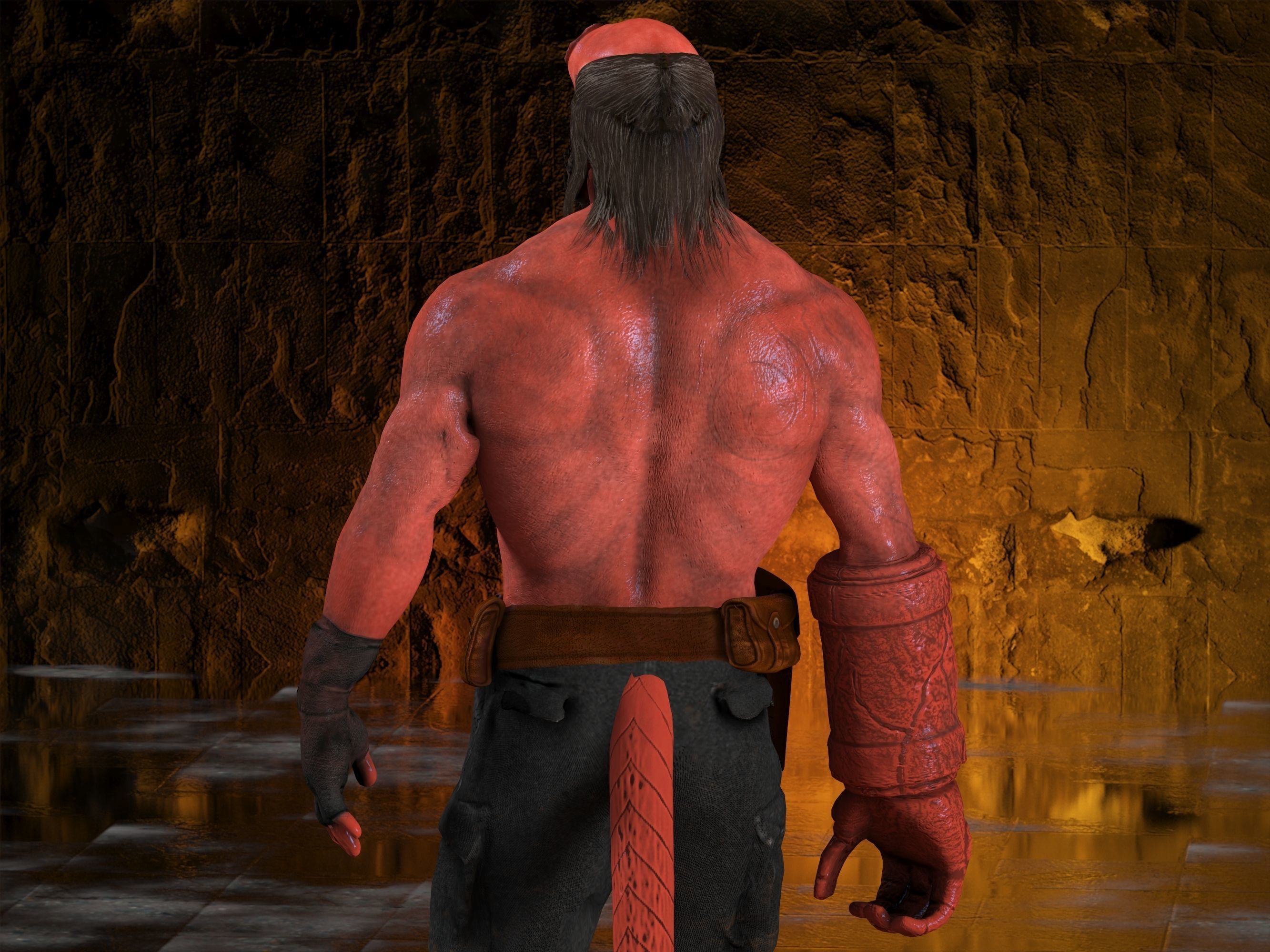 Hellboy Low-poly 3D model_25