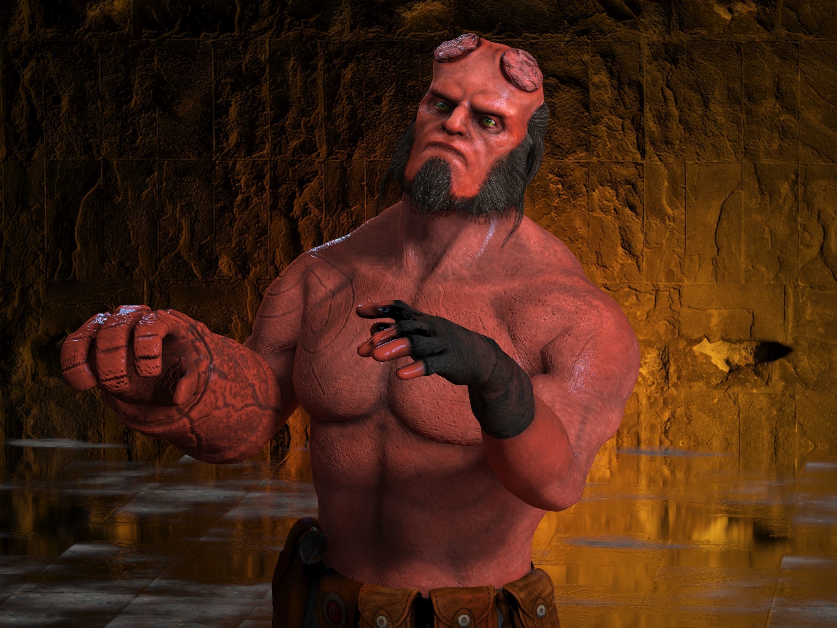Hellboy Low-poly 3D model_28