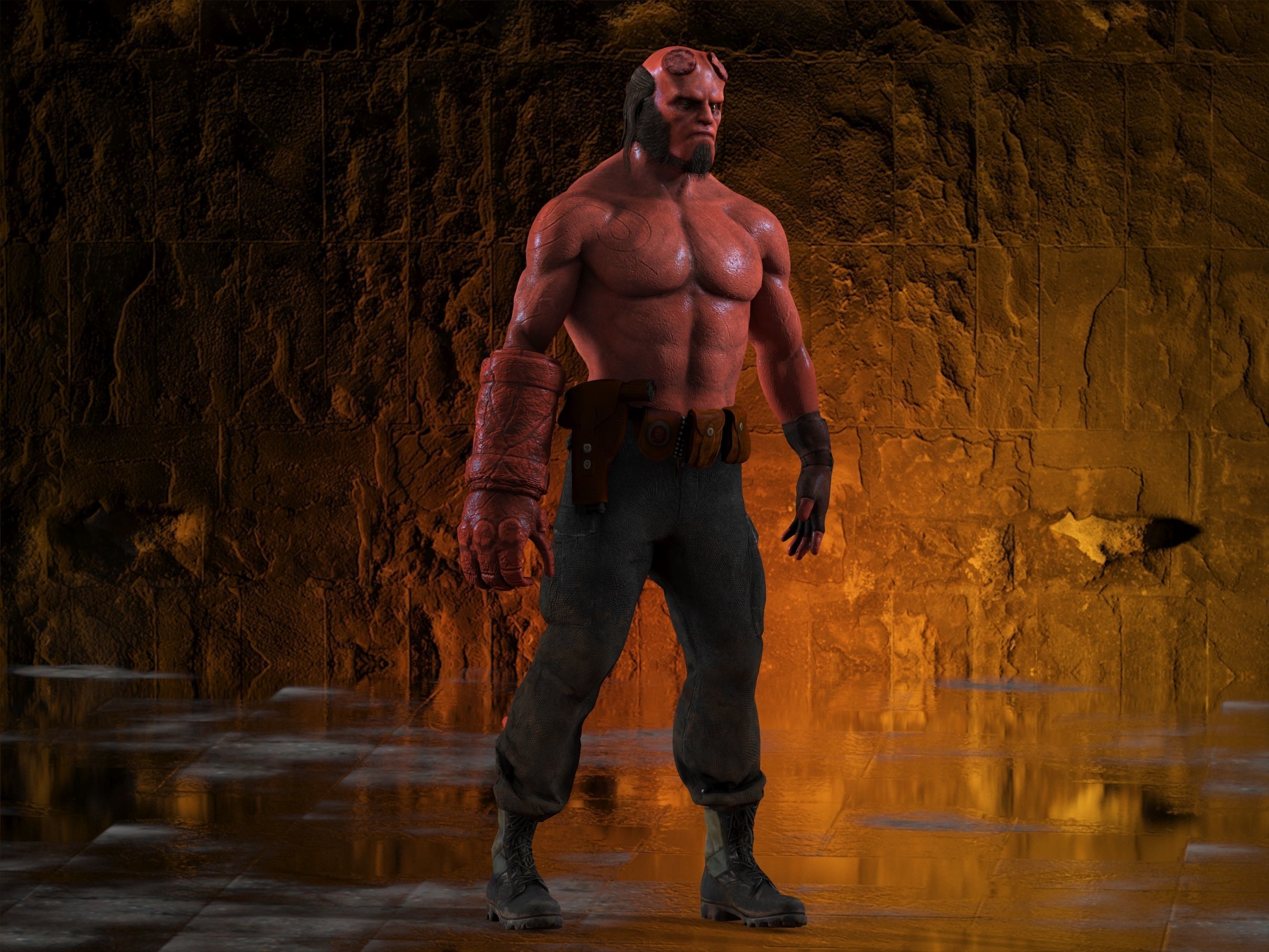 Hellboy Low-poly 3D model_26