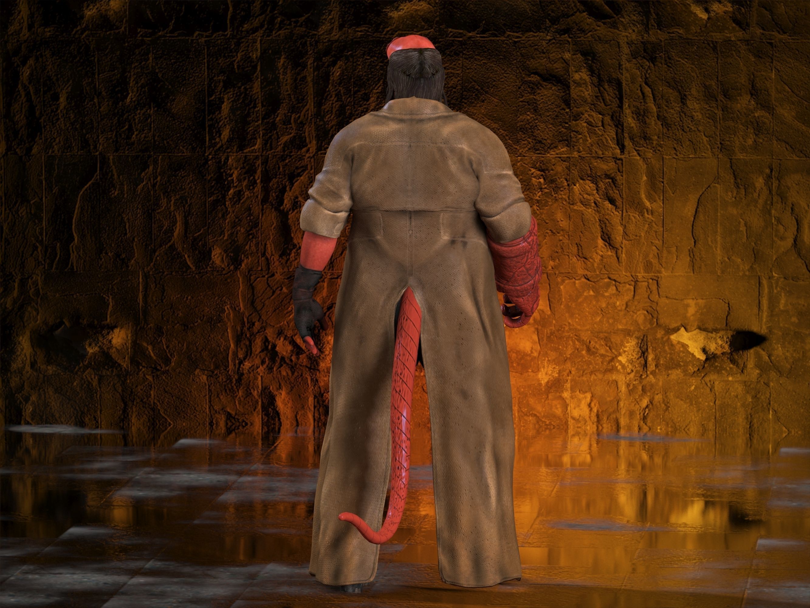 Hellboy Low-poly 3D model_20