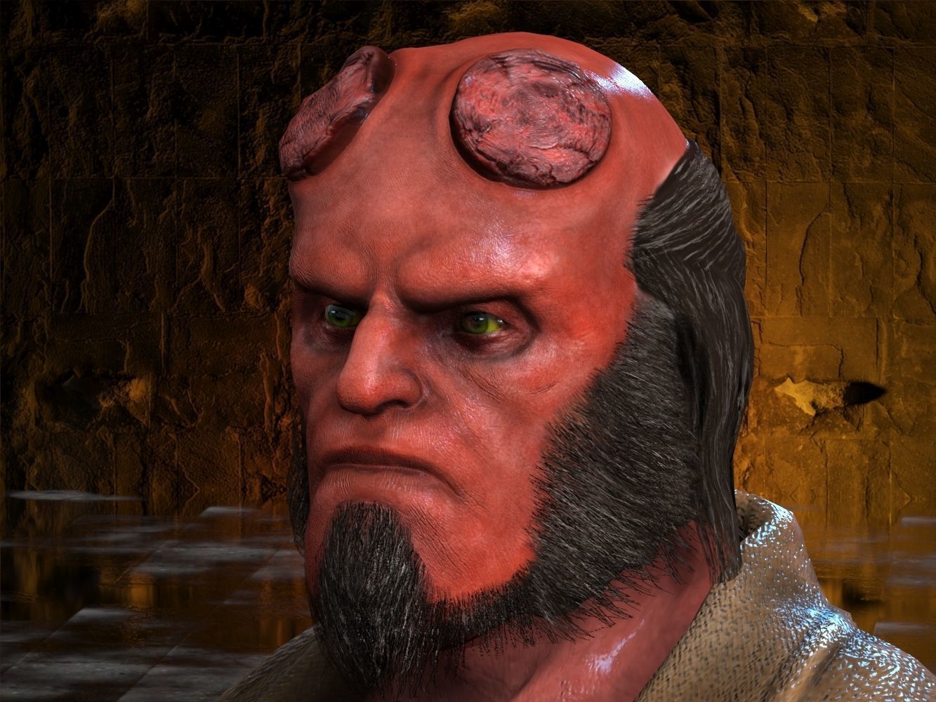 Hellboy Low-poly 3D model_14