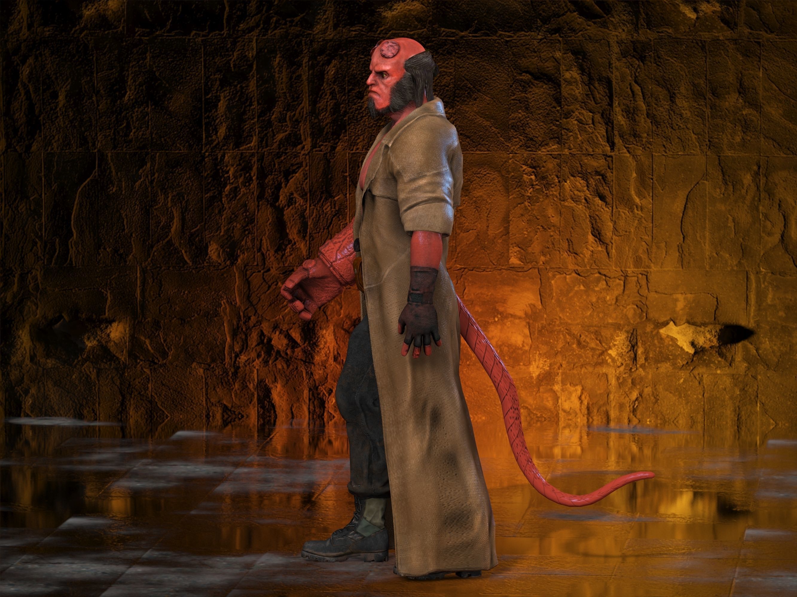 Hellboy Low-poly 3D model_18