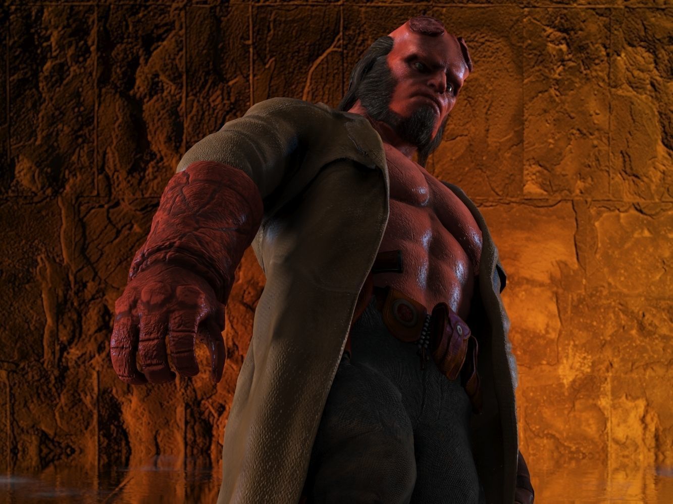Hellboy Low-poly 3D model_5