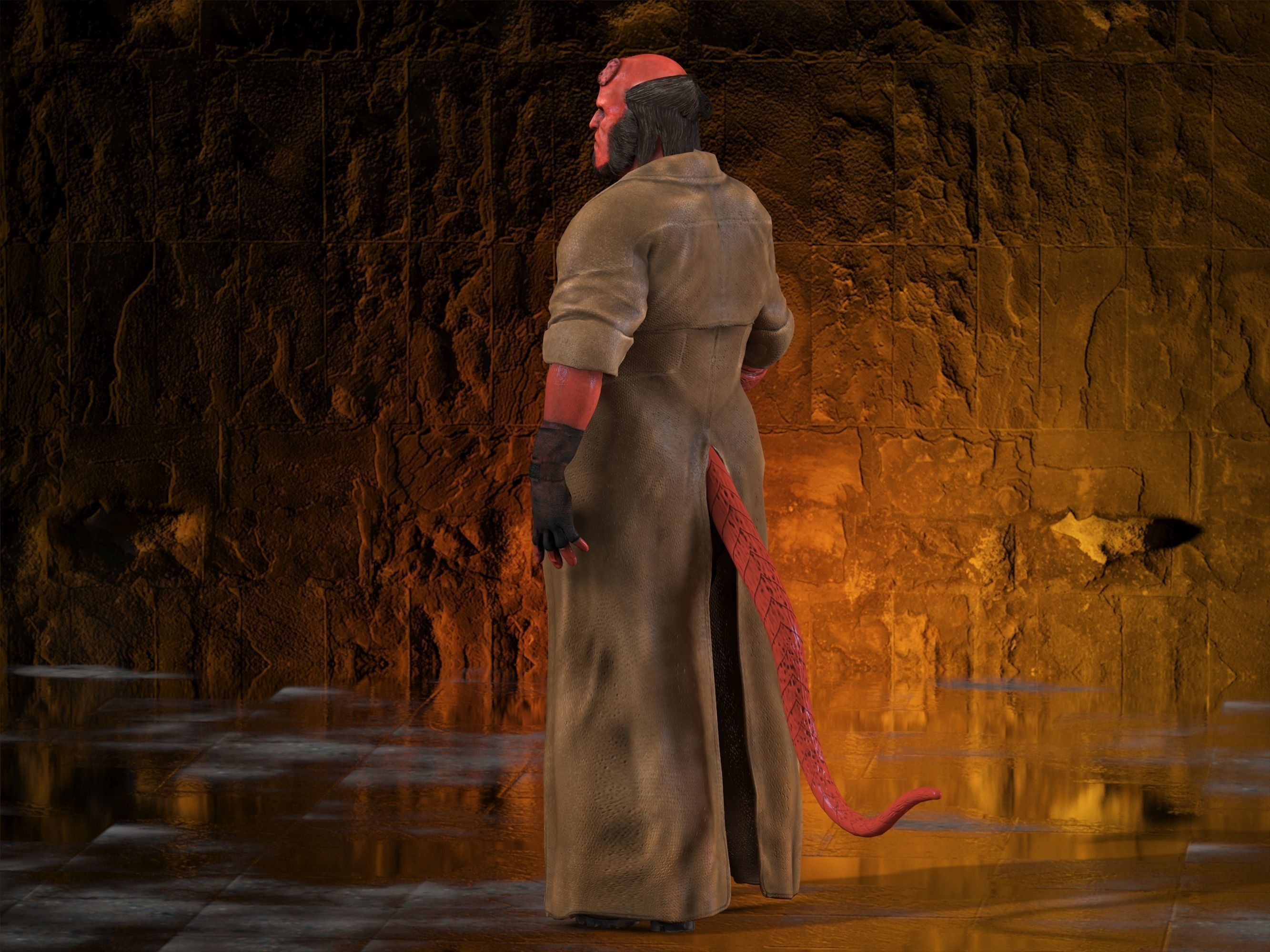 Hellboy Low-poly 3D model_19