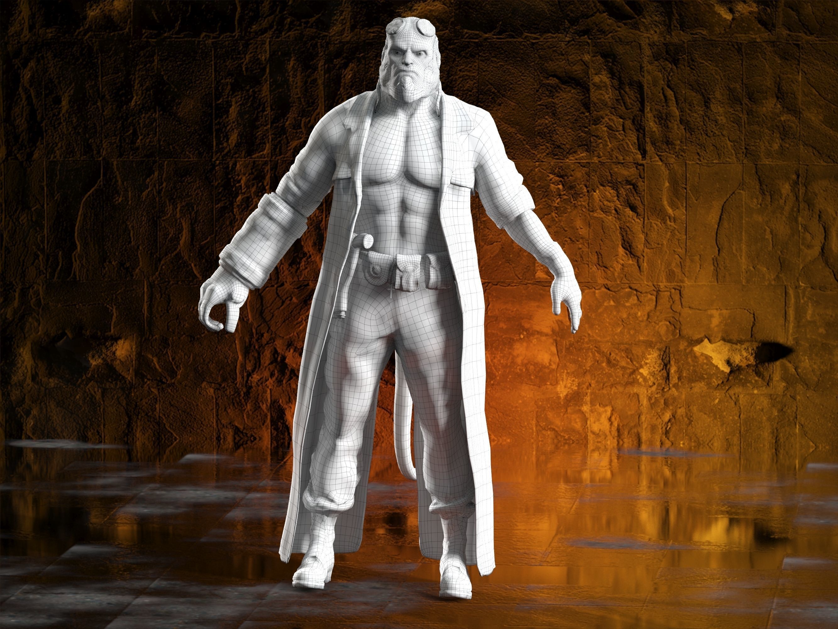 Hellboy Low-poly 3D model_34