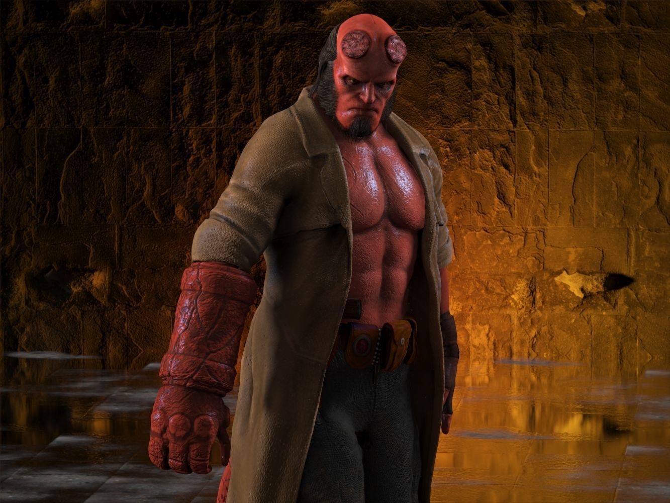 Hellboy Low-poly 3D model_8
