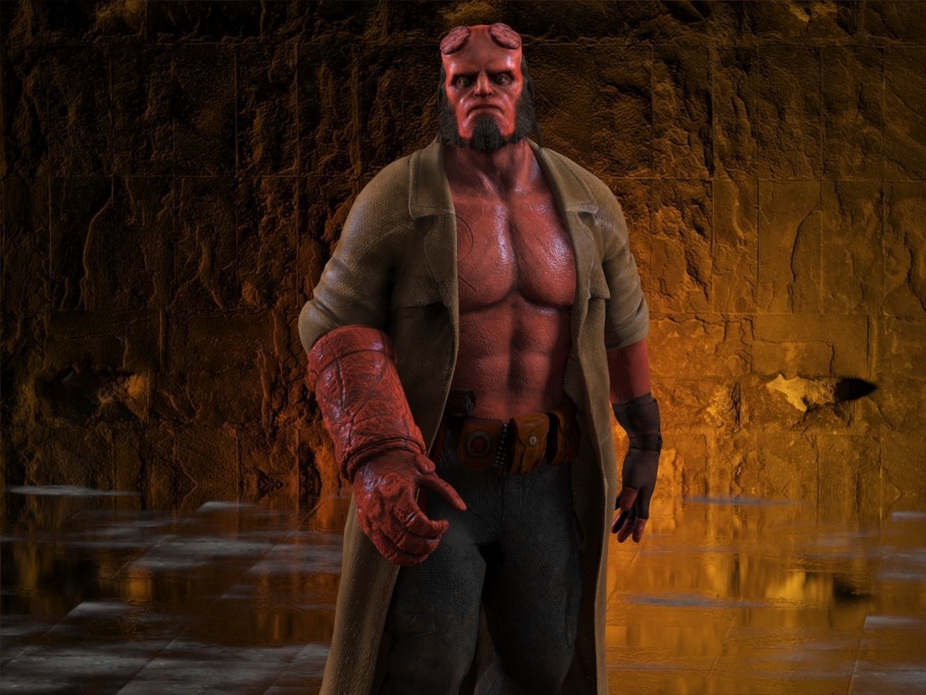 Hellboy Low-poly 3D model_17