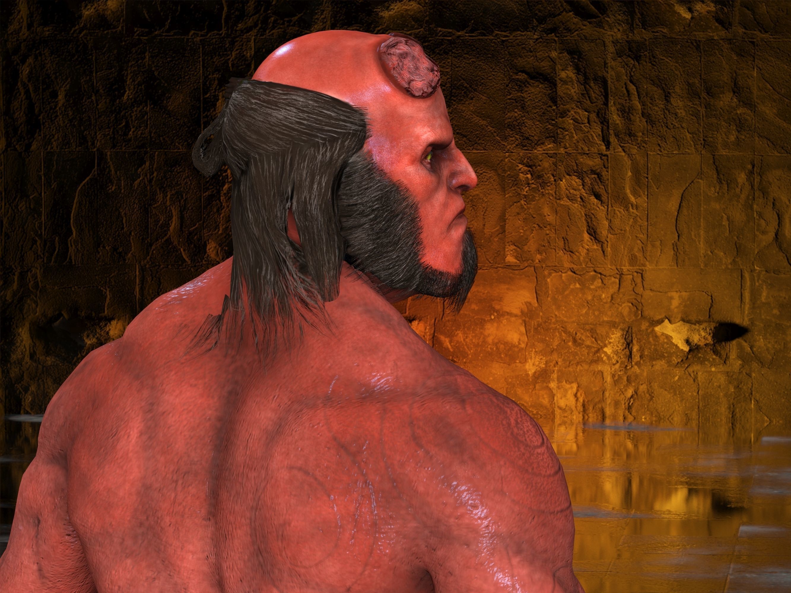 Hellboy Low-poly 3D model_27