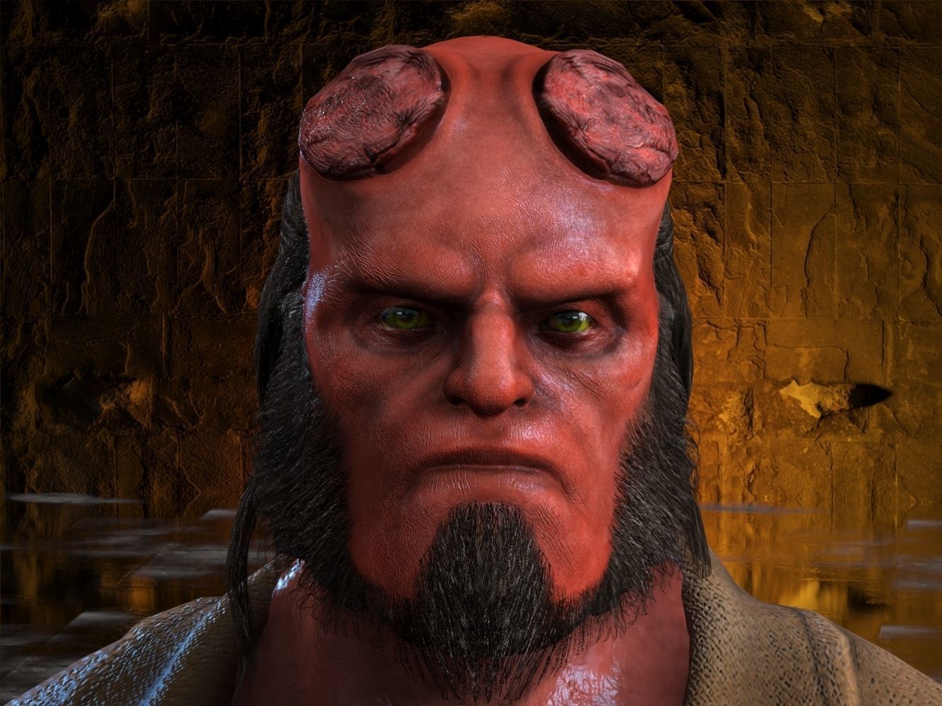 Hellboy Low-poly 3D model_12