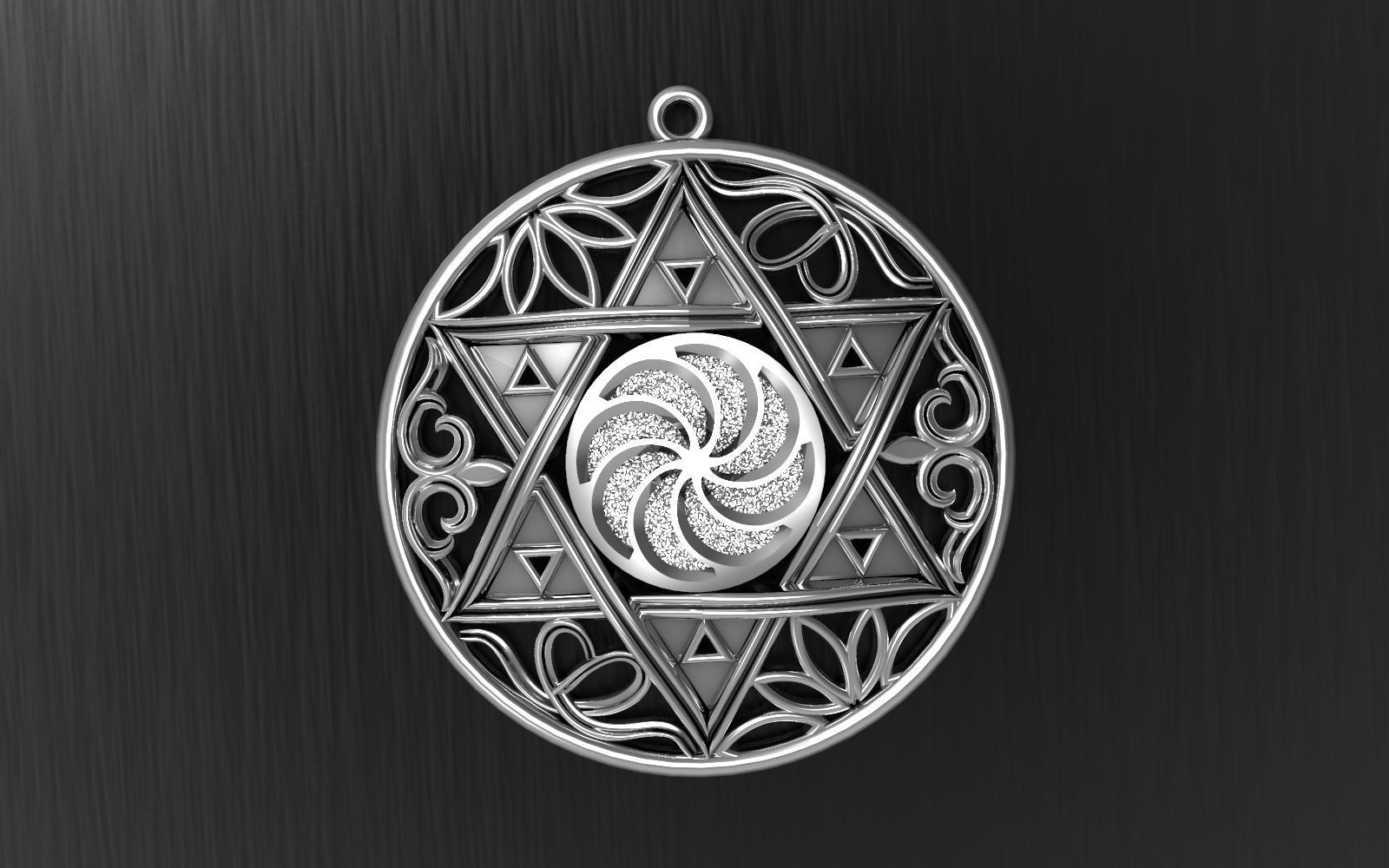 Pendant Star Of David With Ornaments 3D print model_1