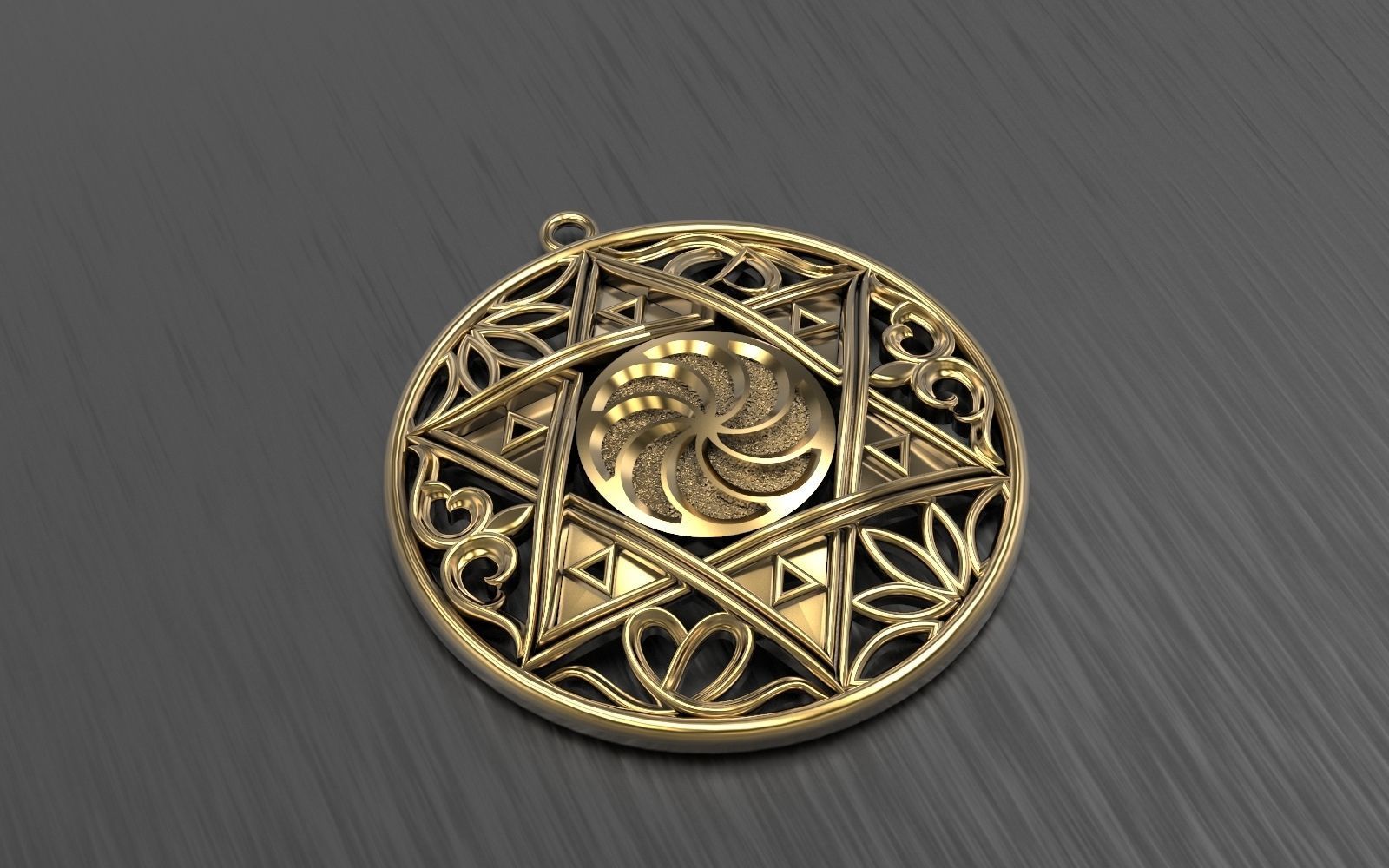 Pendant Star Of David With Ornaments 3D print model_6