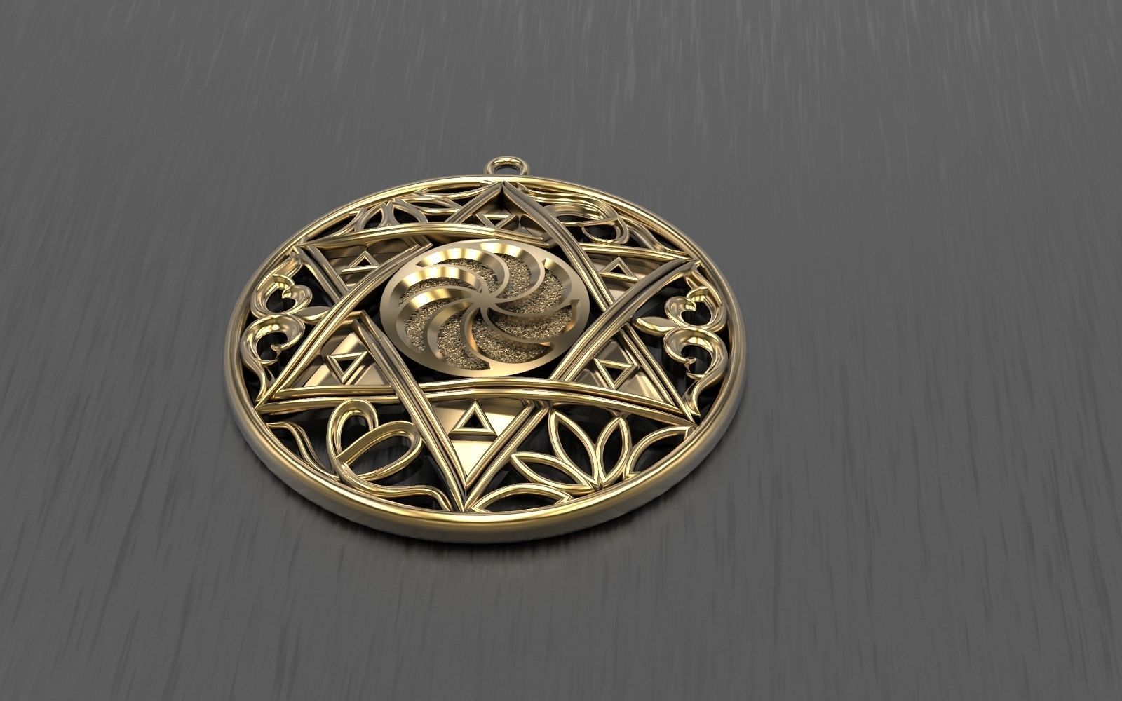 Pendant Star Of David With Ornaments 3D print model_3