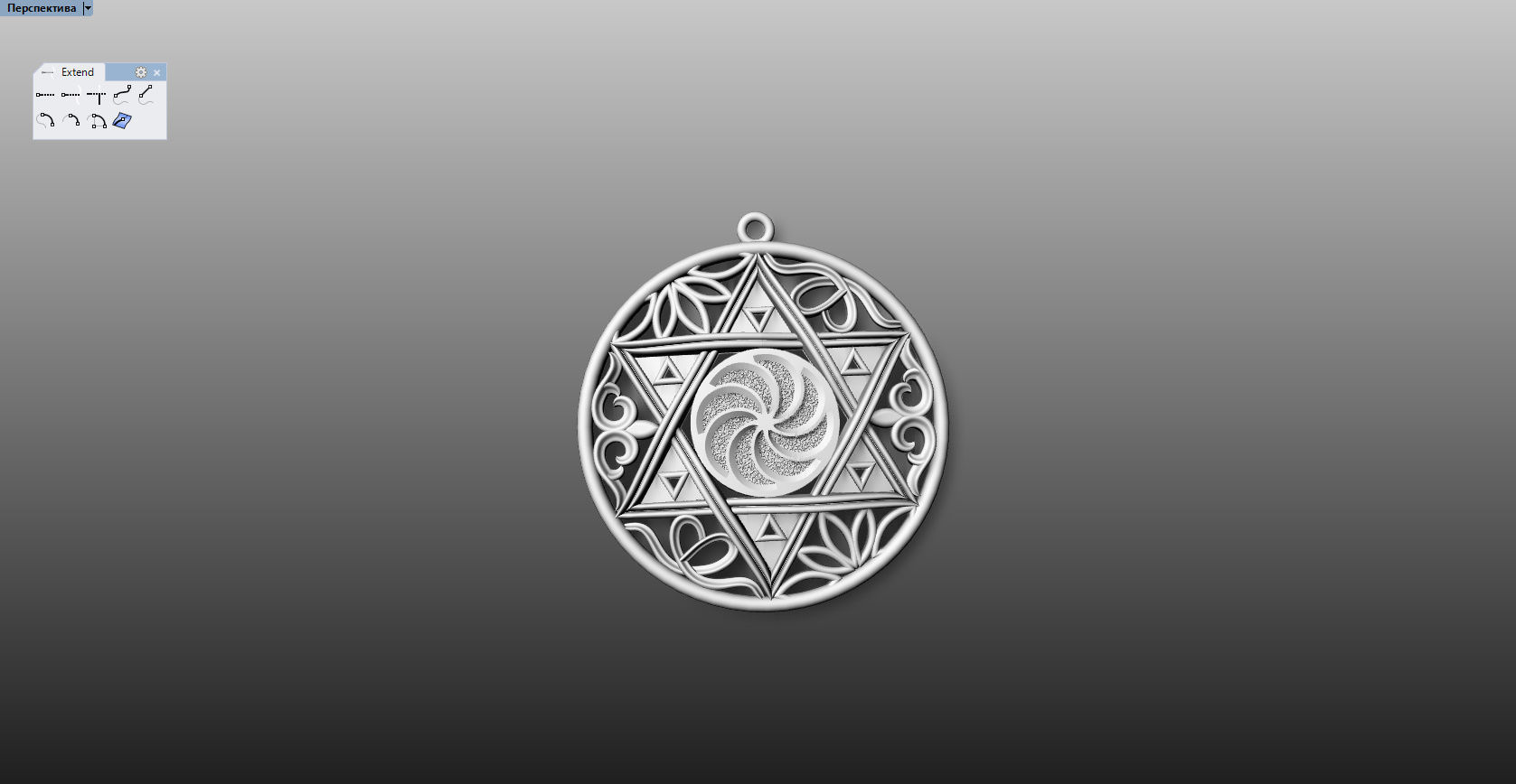 Pendant Star Of David With Ornaments 3D print model_12