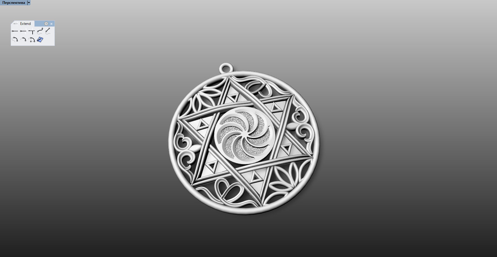 Pendant Star Of David With Ornaments 3D print model_7