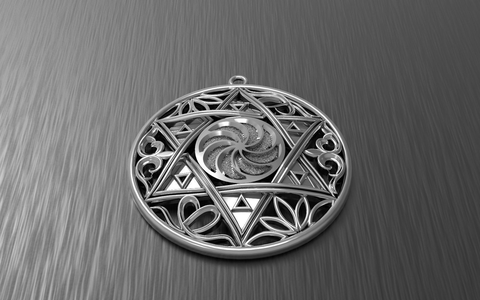 Pendant Star Of David With Ornaments 3D print model_4