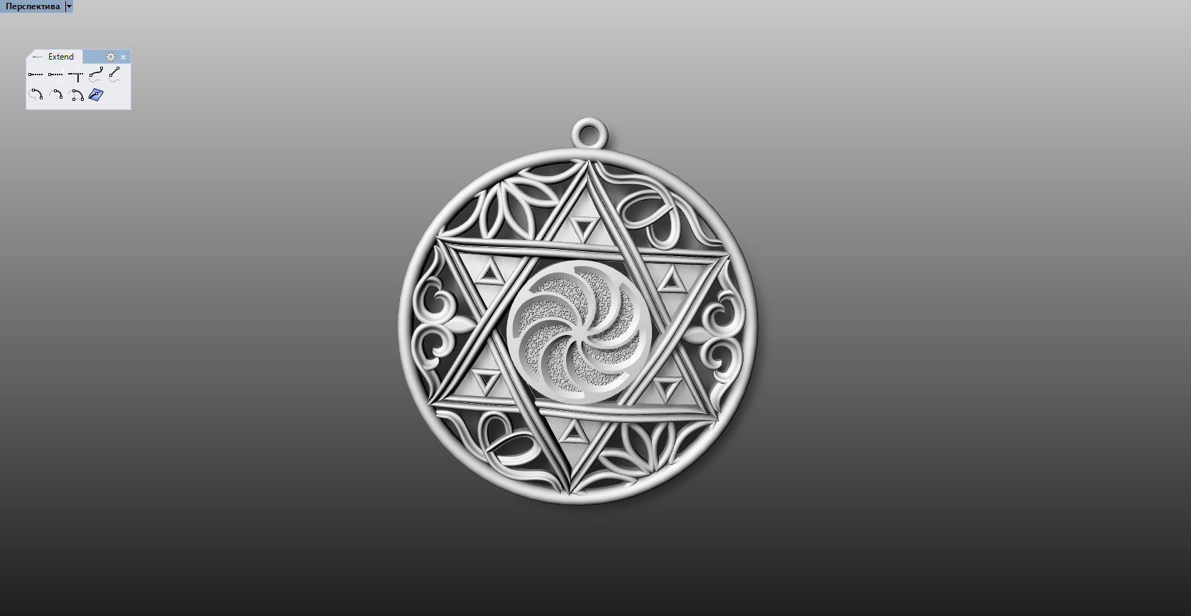 Pendant Star Of David With Ornaments 3D print model_8