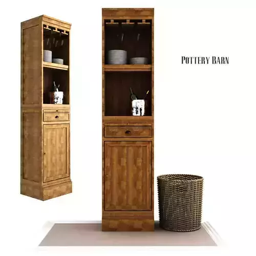 Modular Bar With Cabinet Tower