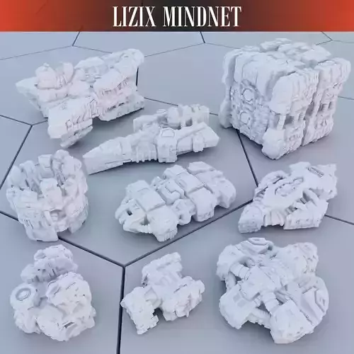 Twilight Imperium ships L1Z1X Mindnet 3D print model