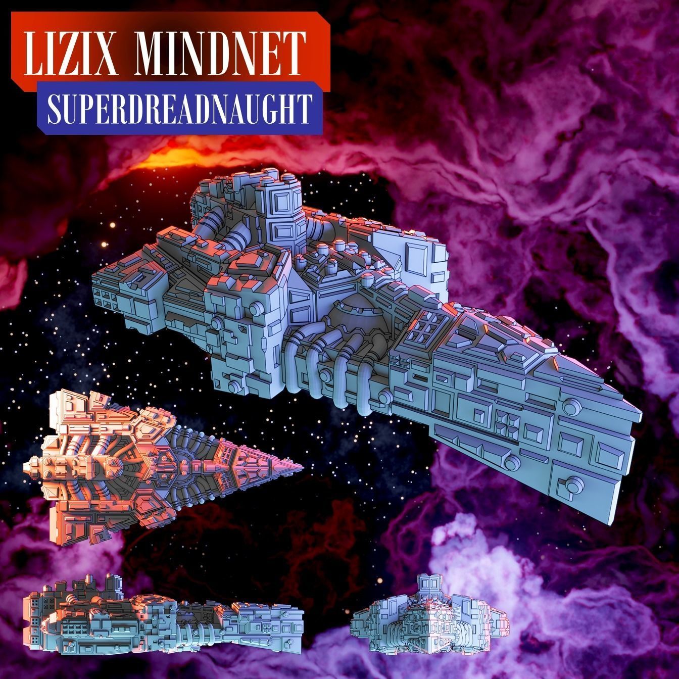 Twilight Imperium ships L1Z1X Mindnet 3D print model_5