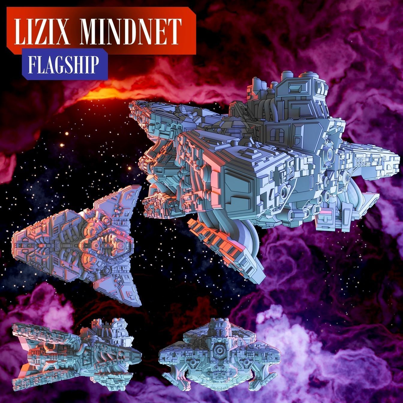 Twilight Imperium ships L1Z1X Mindnet 3D print model_4