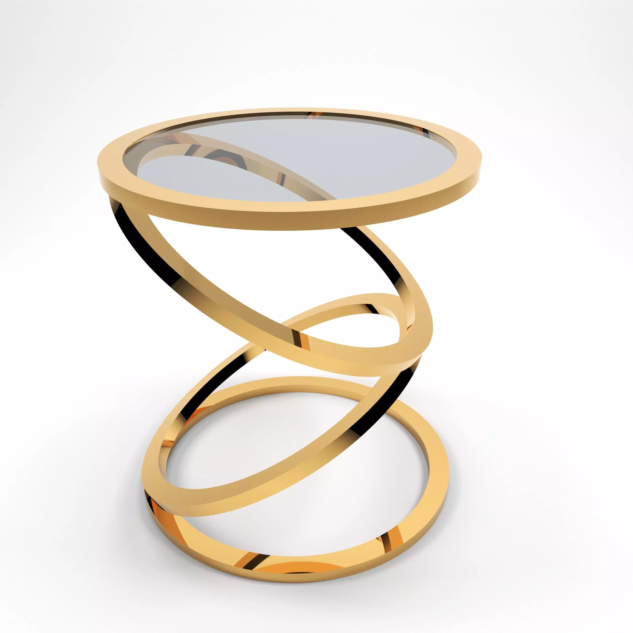 table gold side with spiral design Free 3D model_0