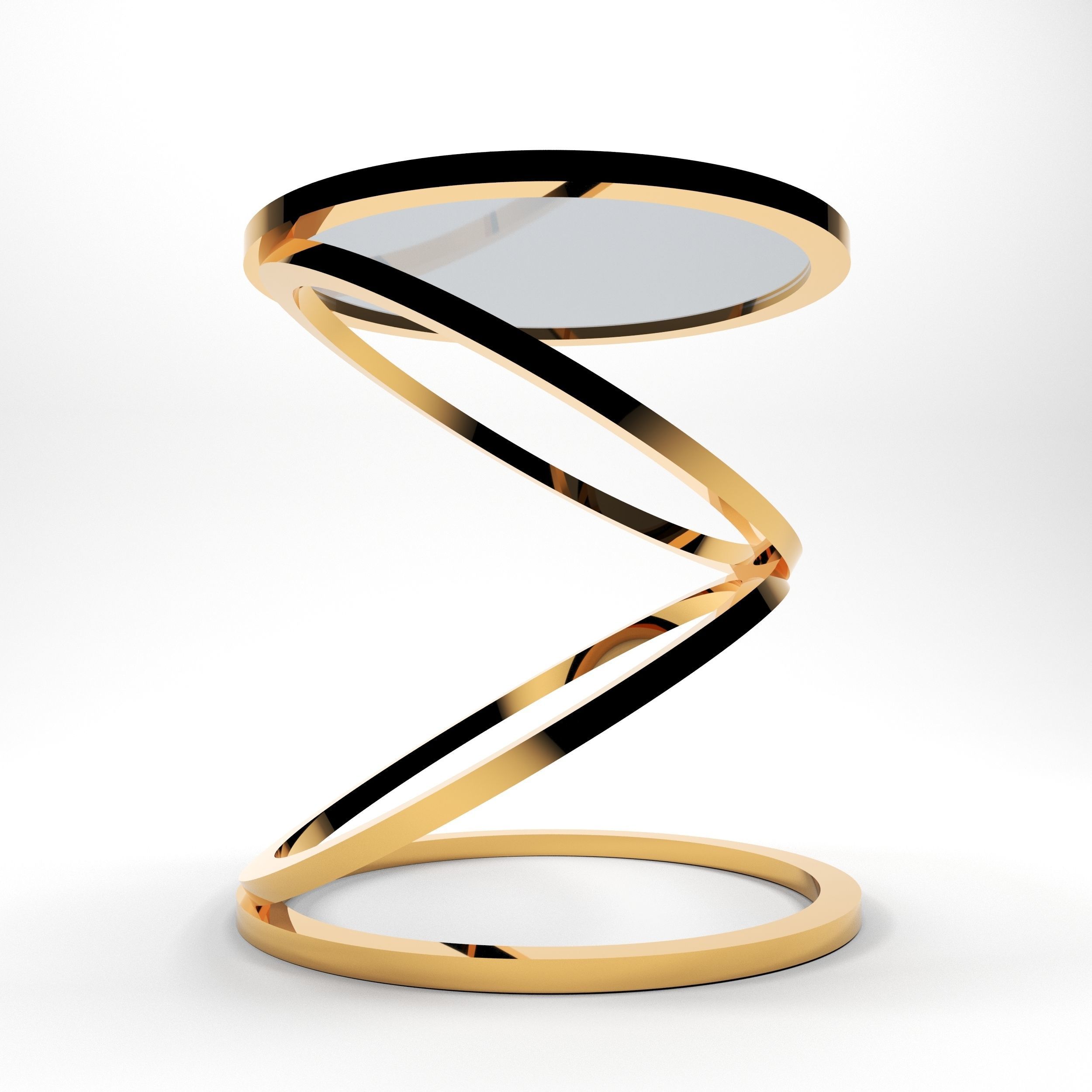 table gold side with spiral design Free 3D model_1