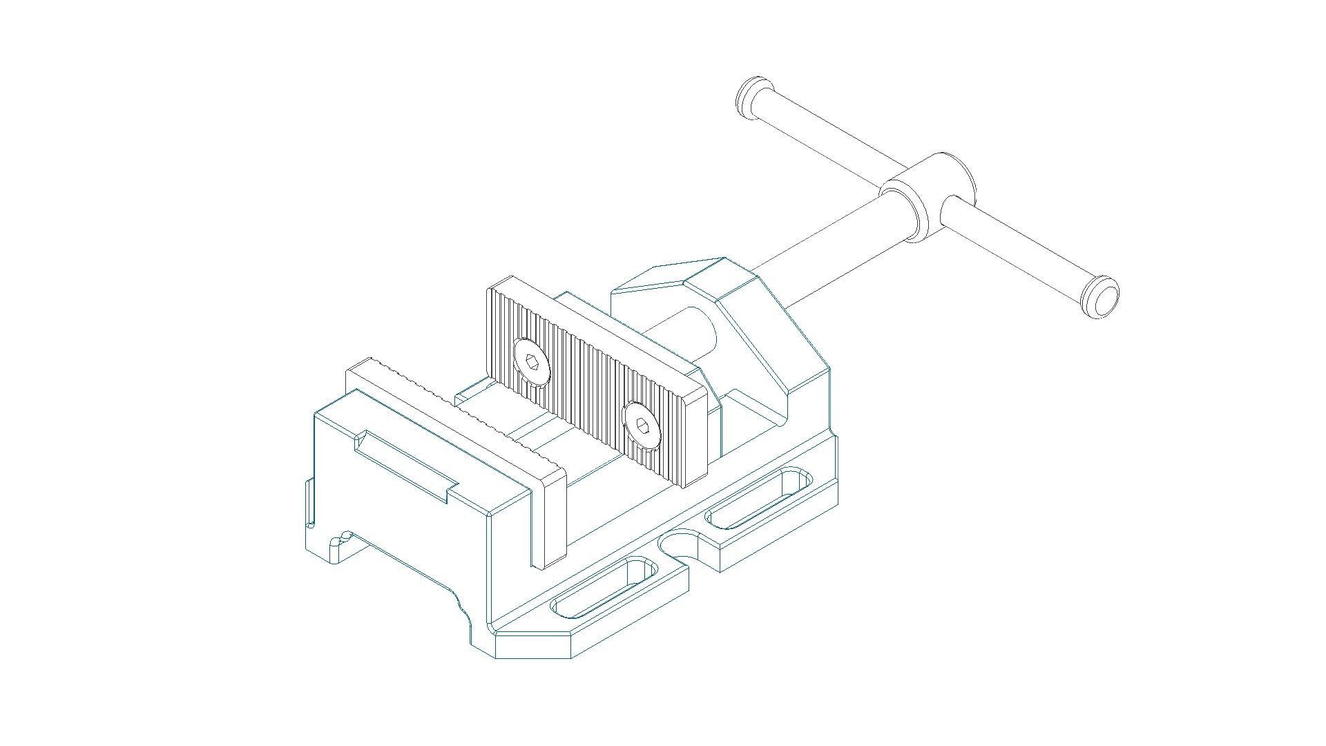 Clamp vise Low-poly 3D model_6
