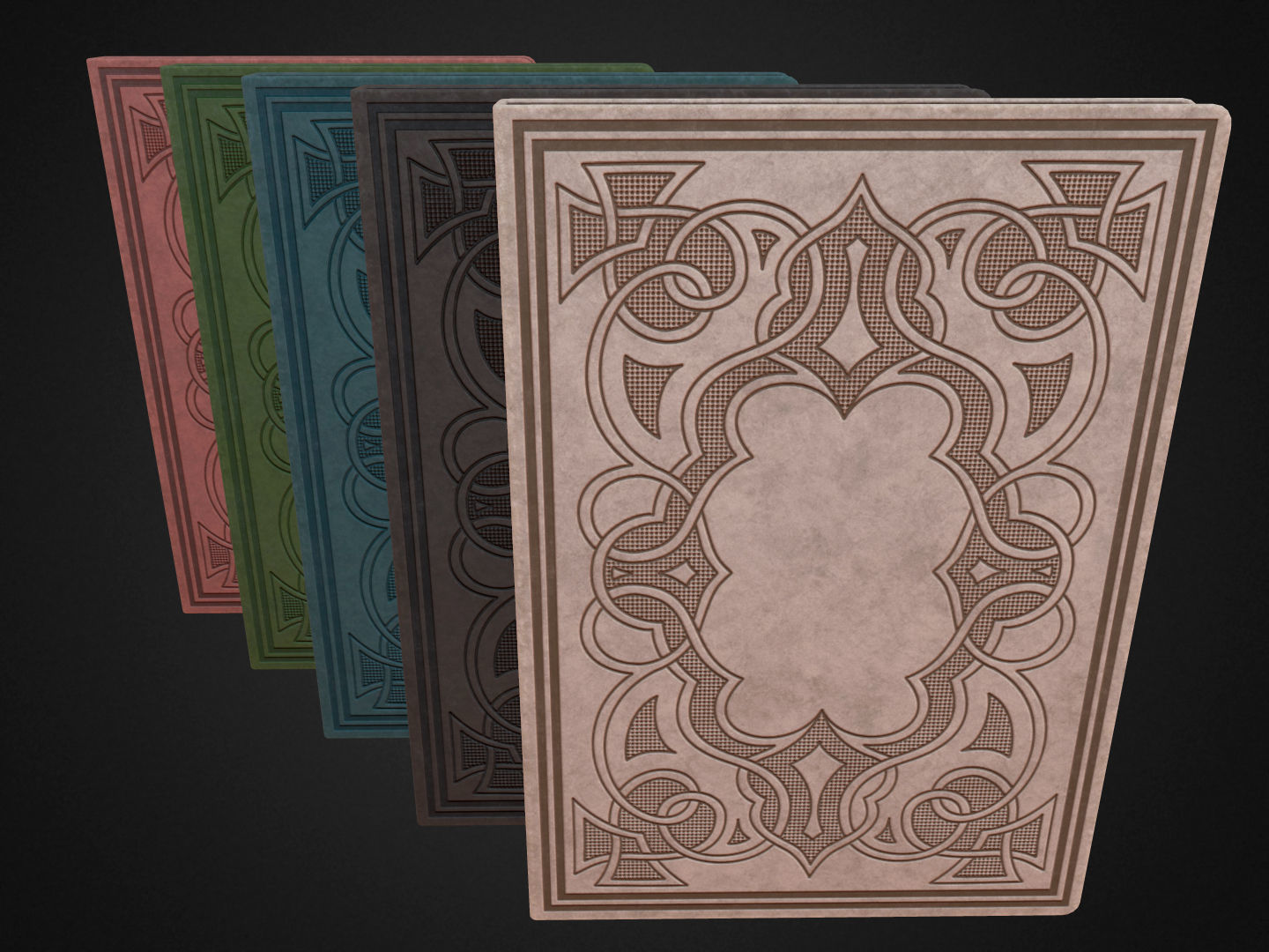 5 Notebooks Pack Low-poly 3D model_7