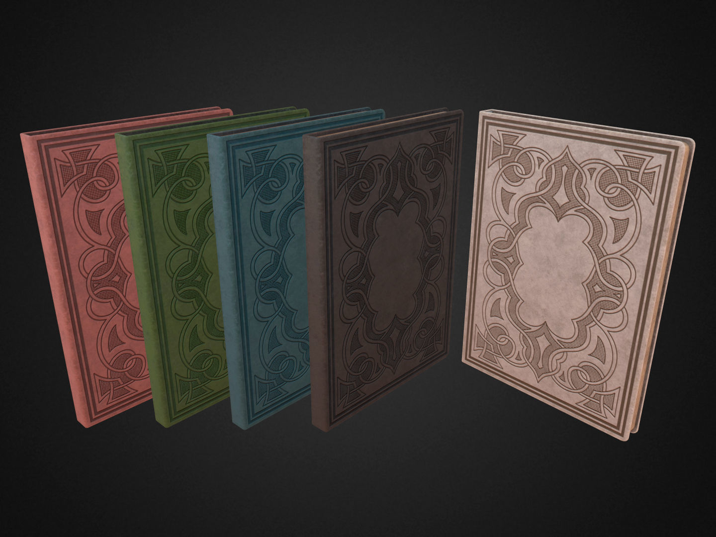 5 Notebooks Pack Low-poly 3D model_5